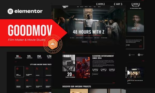 Goodmov – Film Maker & Movie Studio Elementor Template Kit