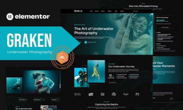 Graken – Underwater Photography Elementor Template Kit