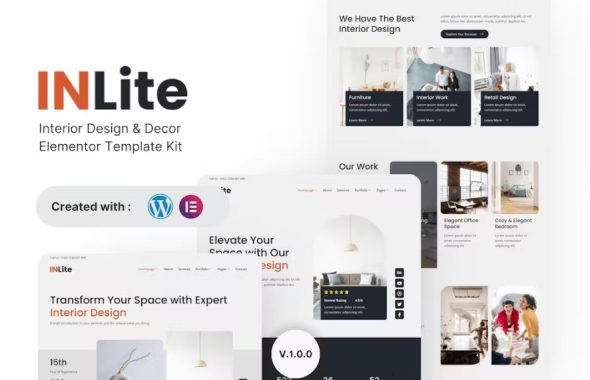 Inlite – Interior Design & Decor Elementor Template Kit