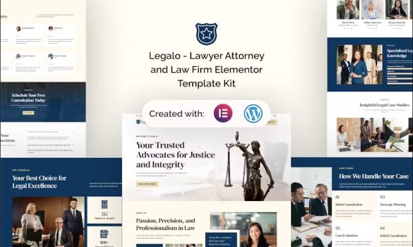 Legalo – Lawyer Attorney and Law Firm Elementor Template Kit