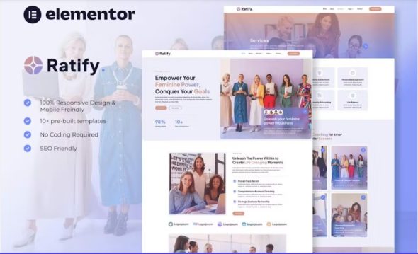 Ratify – Feminine Business Coaching Elementor Template Kit