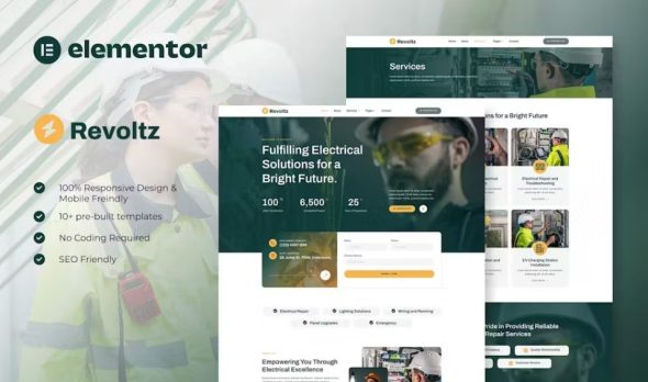 Revoltz – Electrical Installation & Maintenance Elementor Template Kit