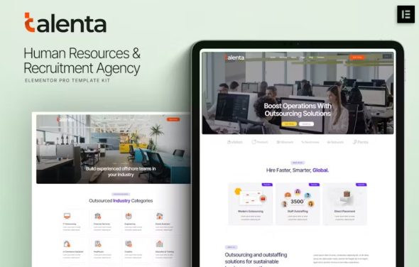 Talenta – Human Resources & Recruitment Agency Elementor Template Kit