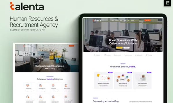 Talenta – Human Resources & Recruitment Agency Elementor Template Kit