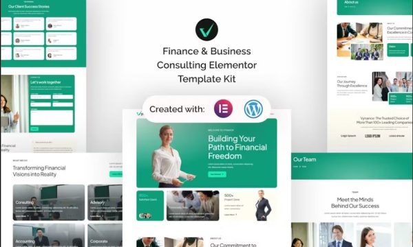 Vynance – Finance & Business Consulting Elementor Template Kit