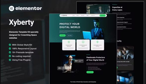 Xyberty – Cyber Security Elementor Template Kit