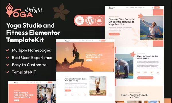 Yoga Delight – Yoga Studio & Fitness Elementor Template Kit