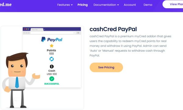 myCred cashCred PayPal