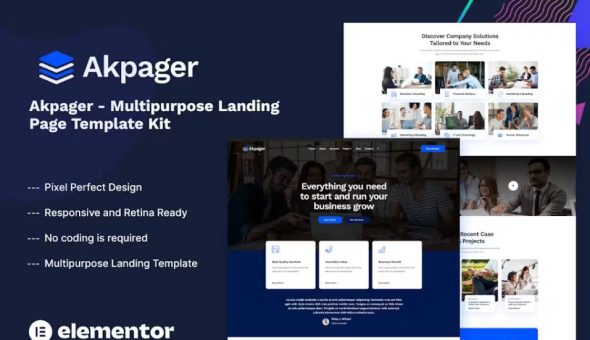 Akpager – Multipurpose Landing Page Template Kit