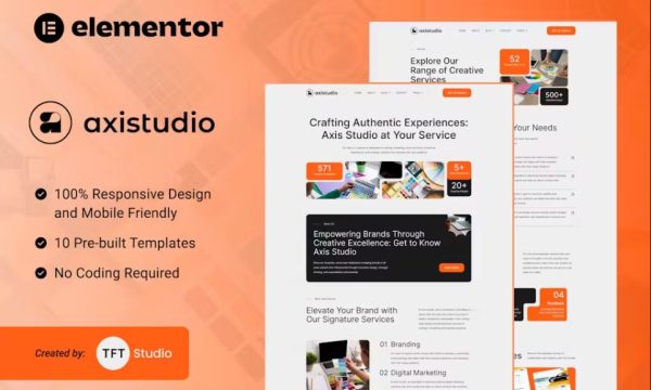 Axistudio – Branding & Creative Studio Elementor Template Kit