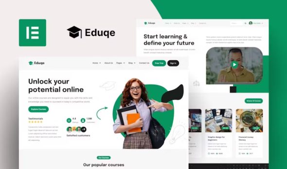 Eduqe – Online Courses Elementor Pro Template Kit