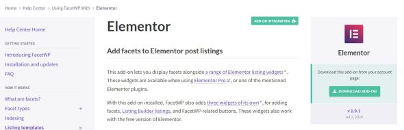 FacetWP – Elementor