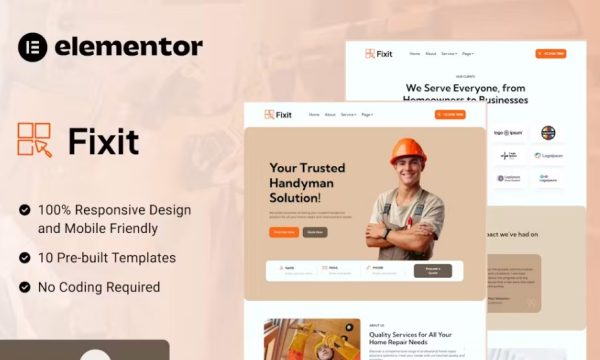 Fixit – Handyman Services Elementor Template Kit