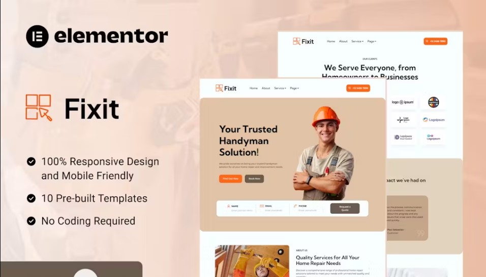 Fixit – Handyman Services Elementor Template Kit