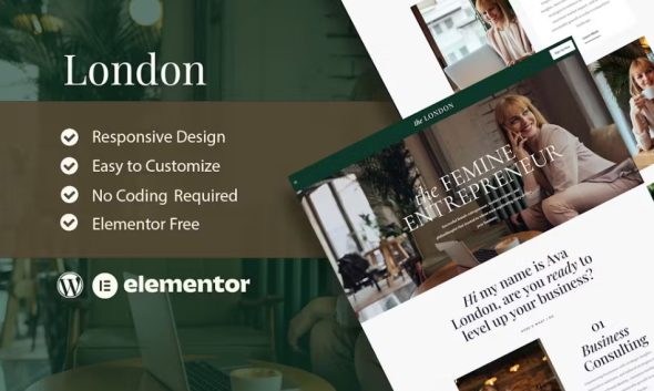 London – Feminine Business Coach Elementor Template Kit