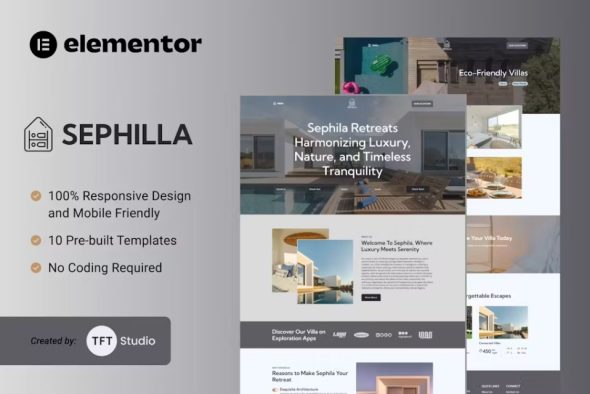 Sephilla – Premier Villa Showcase Elementor Template Kit