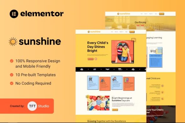 Sunshine – Cheerful Daycare Elementor Template Kit