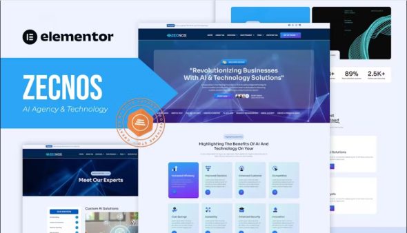 Zecnos – AI Agency & Technology Elementor Template Kit