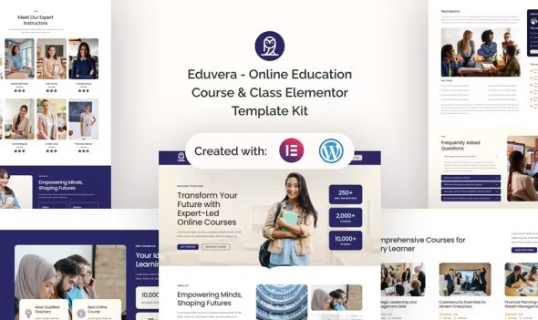 Eduvera – Online Education Course & Class Elementor Template Kit