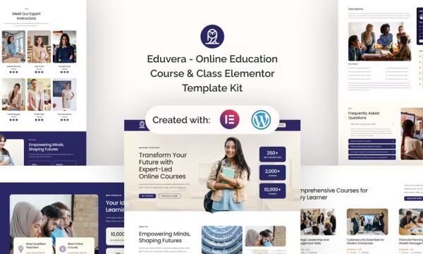 Eduvera – Online Education Course & Class Elementor Template Kit