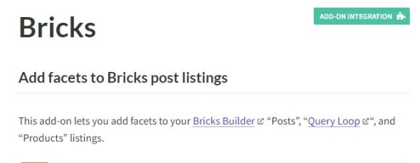 FacetWP – Bricks Builder integration