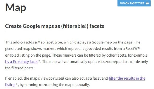 FacetWP – Map Facet