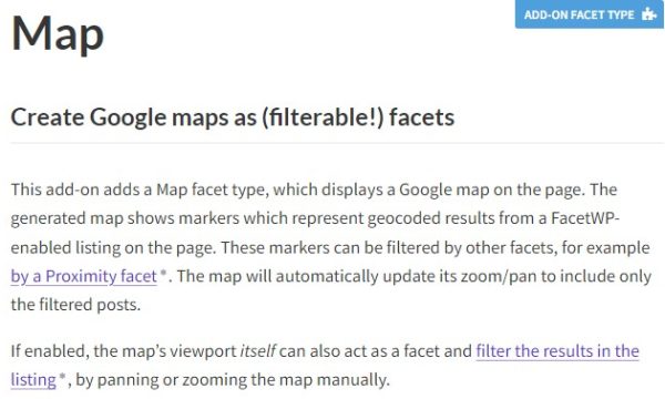 FacetWP – Map Facet