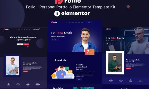 Follio – Personal Portfolio Elementor Template Kit