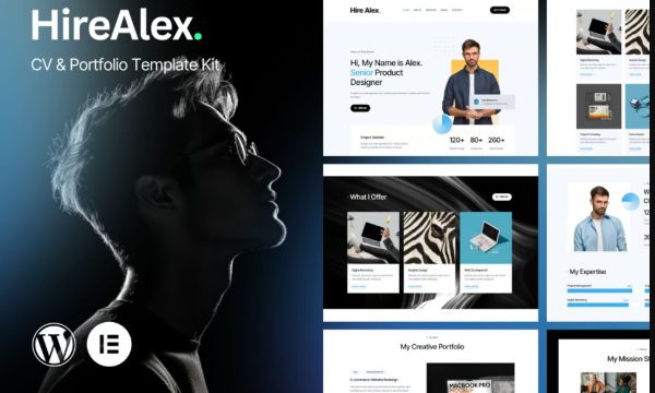 HireAlex – CV & Portfolio Elementor Template Kit