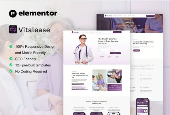 Vitalease – Health Care & Medical Elementor Template Kit