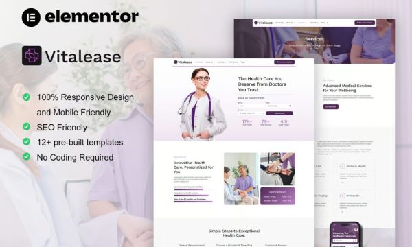 Vitalease – Health Care & Medical Elementor Template Kit