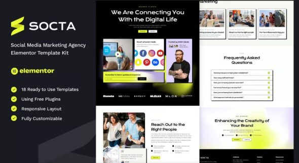 Socta – Social Media Marketing Agency Elementor Template Kit