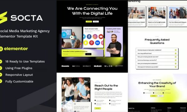 Socta – Social Media Marketing Agency Elementor Template Kit