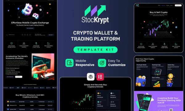 Stockrypt – Online Trading & Investment Elementor Template Kit