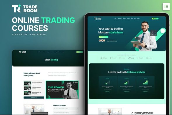 Traderoom – Online trading courses Elementor Template Kit