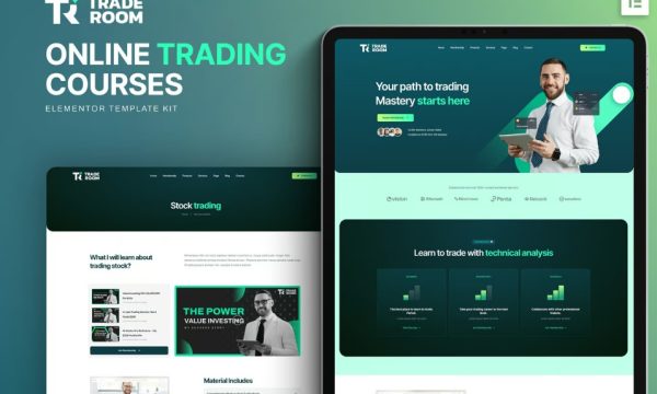 Traderoom – Online trading courses Elementor Template Kit