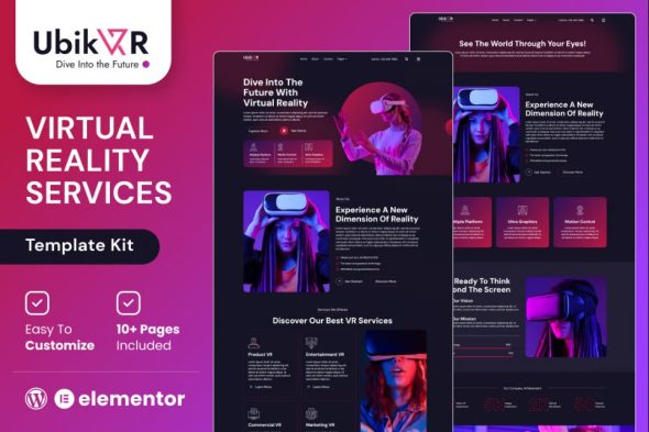 UbikVR – Virtual Reality Services Elementor Template Kit