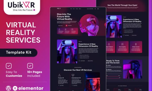 UbikVR – Virtual Reality Services Elementor Template Kit