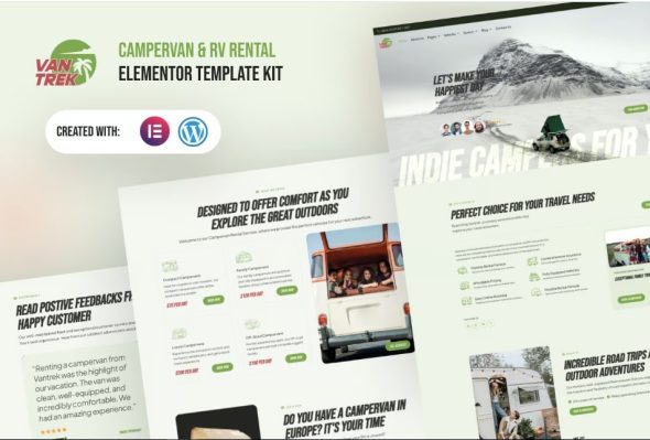 VanTrek – Campervan & RV Rental Elementor Pro Template Kit