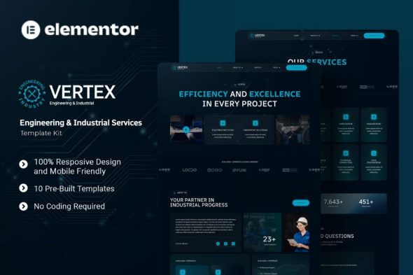 Vertex – Engineering & Industrial Services Elementor Template Kit