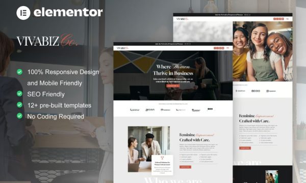 Vivabiz – Feminine Business Coaching Elementor Template Kit