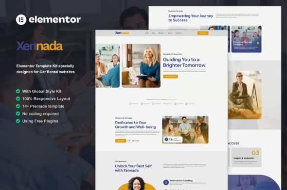 Xennada – Life Coach Elementor Template Kit