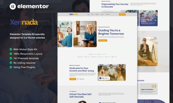 Xennada – Life Coach Elementor Template Kit