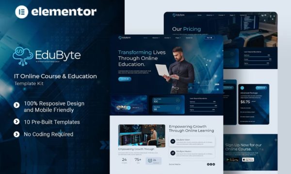 EduByte – IT Online Course & Education Elementor Template Kit