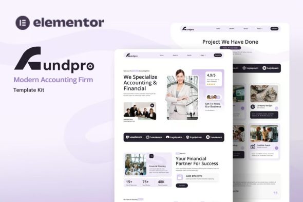 Fundpro – Modern Accounting Firm Elementor Template Kit