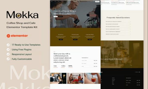 Mokka – Coffee Shop & Cafe Elementor Template Kit