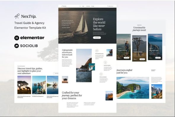 NextTrip – Travel Guide & Agency Elementor Template Kit