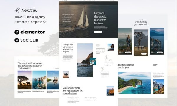 NextTrip – Travel Guide & Agency Elementor Template Kit