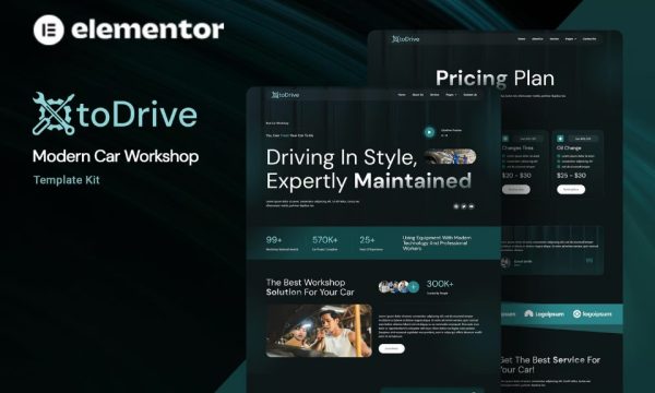 Otodrive – Modern Car Workshop Elementor Template Kit