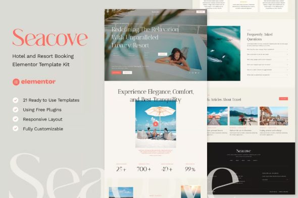 Seacove – Hotel and Resort Booking Elementor Template Kit